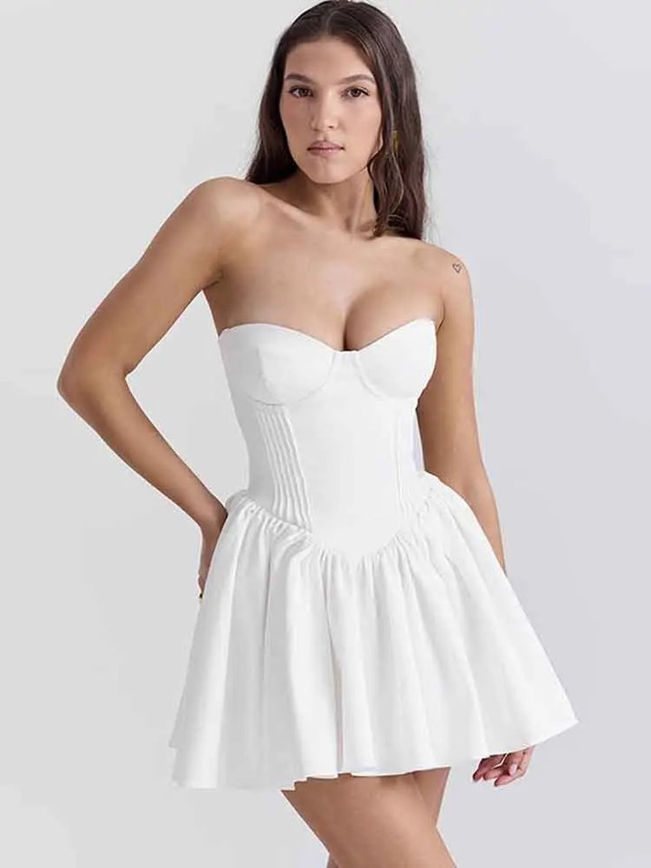 A-line strapless mini dress - Louisa