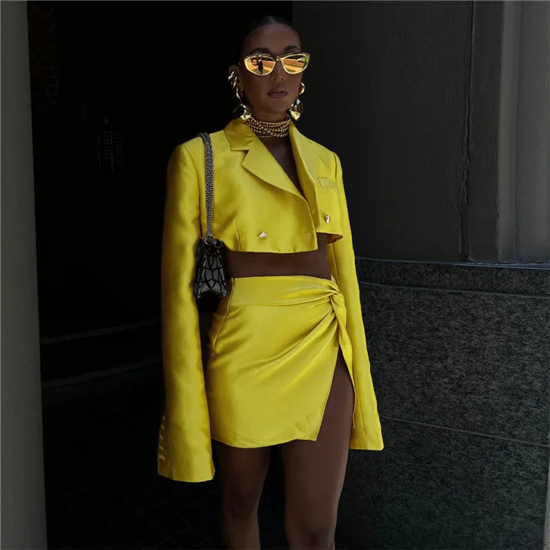 Tailored Two-Piece Suit with Mini Skirt - Lainy