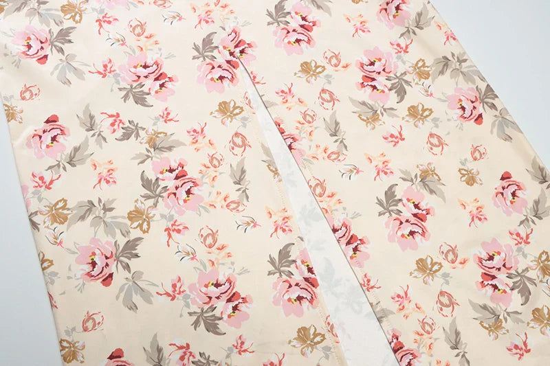 Fitted floral maxi dress with open back - Felicia