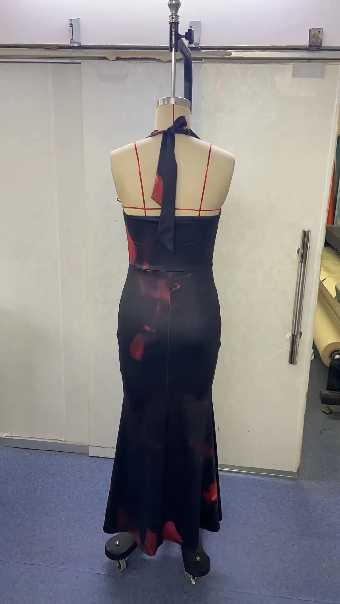 Maxi Dress with Dropped Collar and Open Back - Azariah