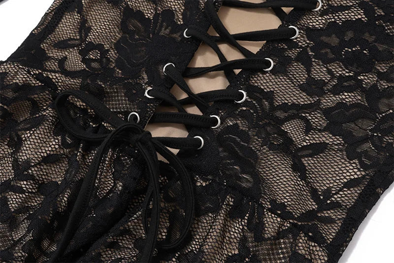 Lace maxi dress with corset design - Nuriel