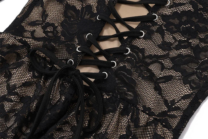 Lace maxi dress with corset design - Nuriel