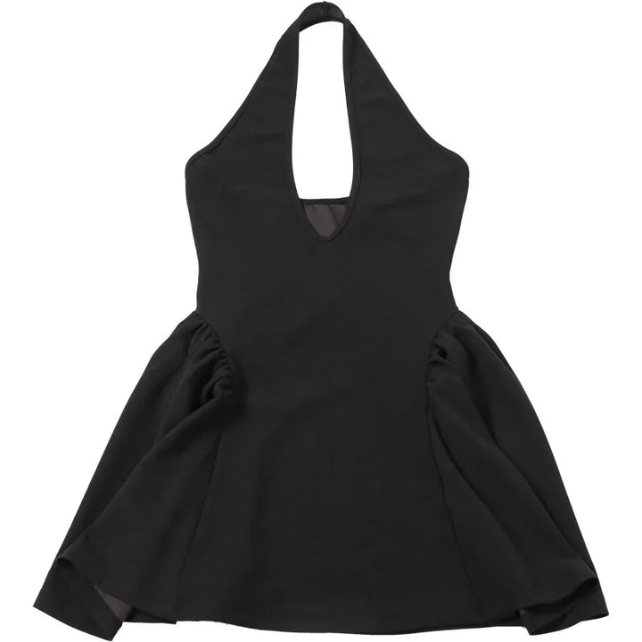 Fitted A-line Mini Dress with V-Neck Collar - Marlowe