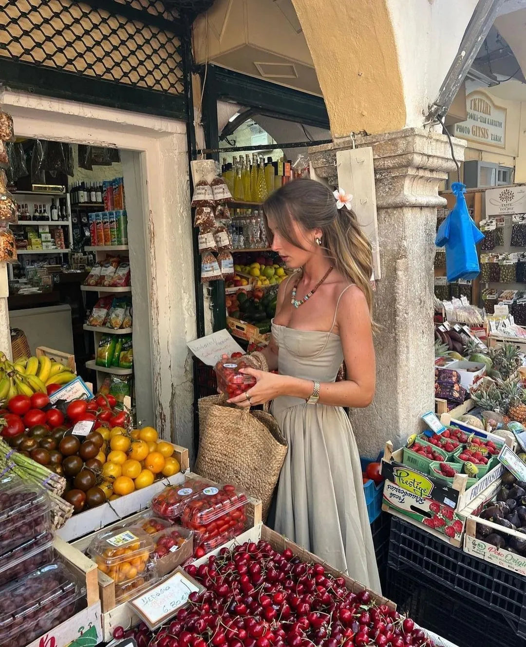 Vintage midi dress in country style - Mali