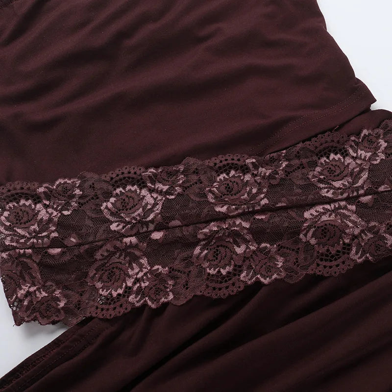 Mini Dress with Lace Detail and Cutout - Rita