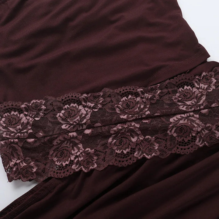 Mini Dress with Lace Detail and Cutout - Rita