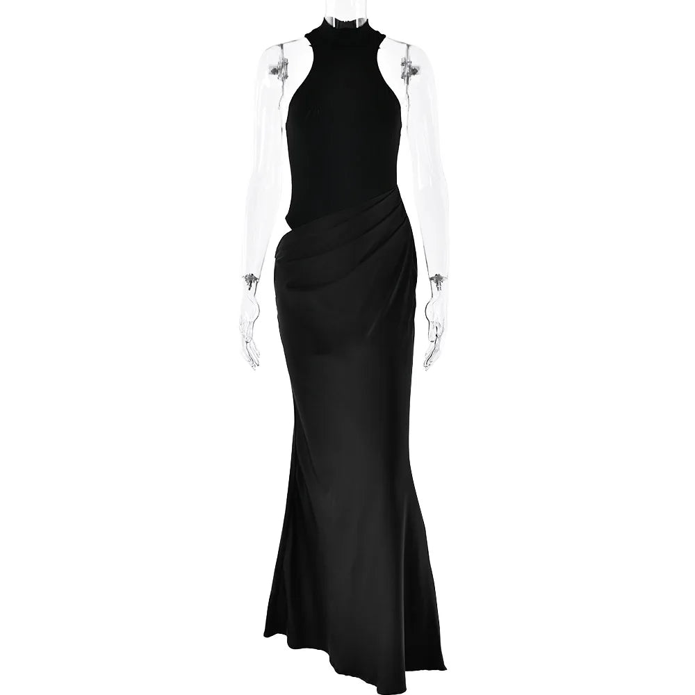Maxi Dress with Fitted Bodysuit and Satin Skirt - Maris