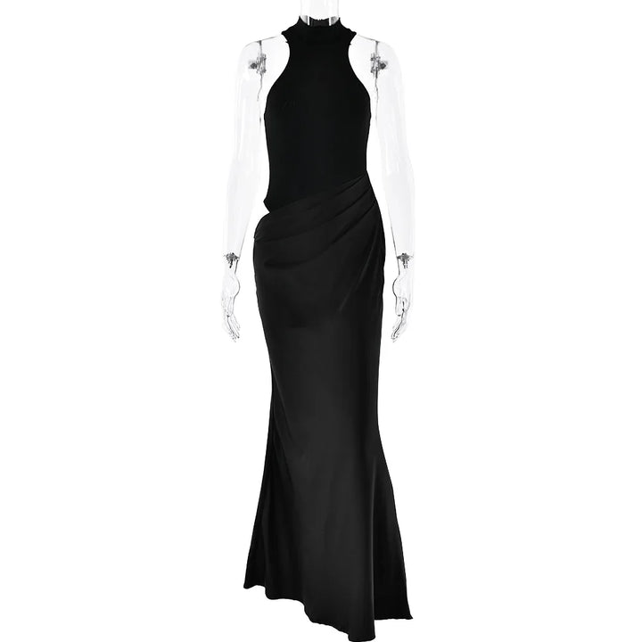 Maxi Dress with Fitted Bodysuit and Satin Skirt - Maris