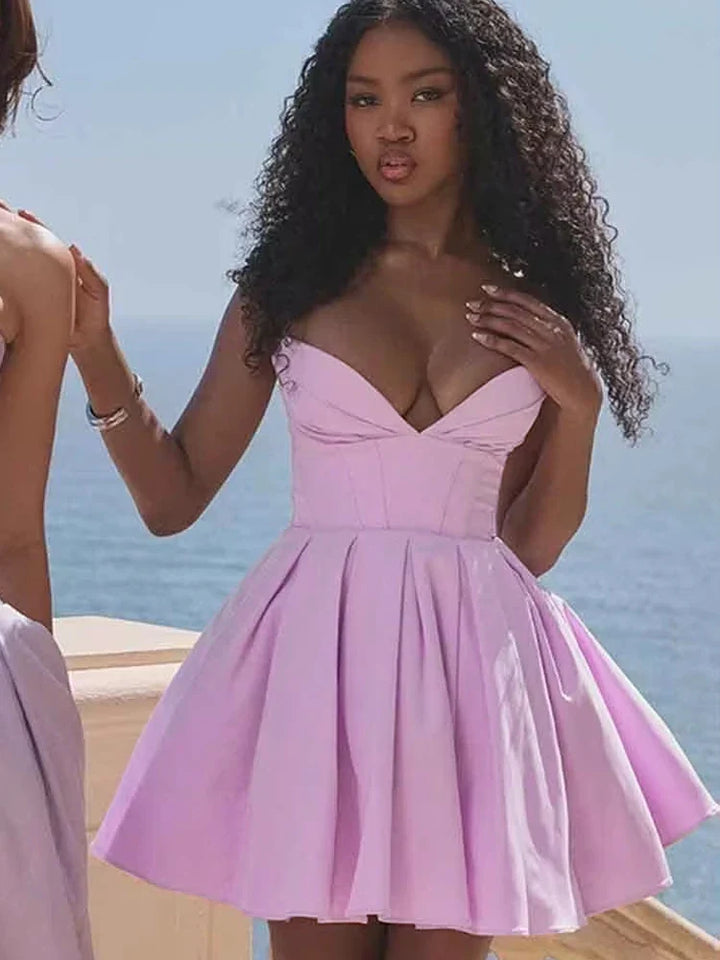 A-line Strapless Mini Dress - Livia