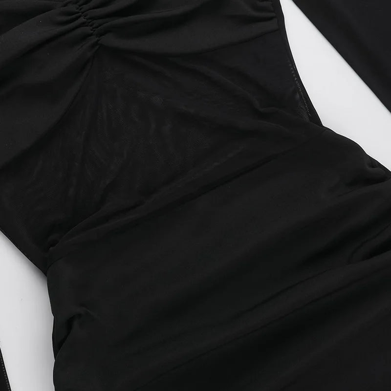 Mini mesh dress with ruching design - Baki