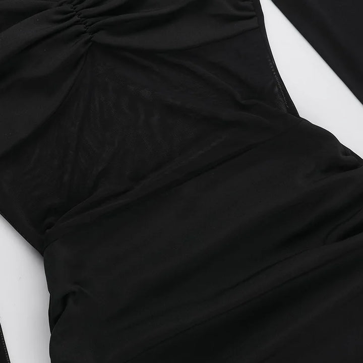 Mini mesh dress with ruching design - Baki
