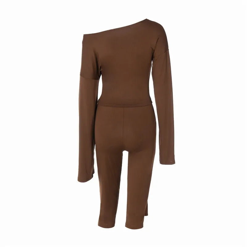 Two-piece set with three-quarter leggings with tie design and bell sleeve top - Candy