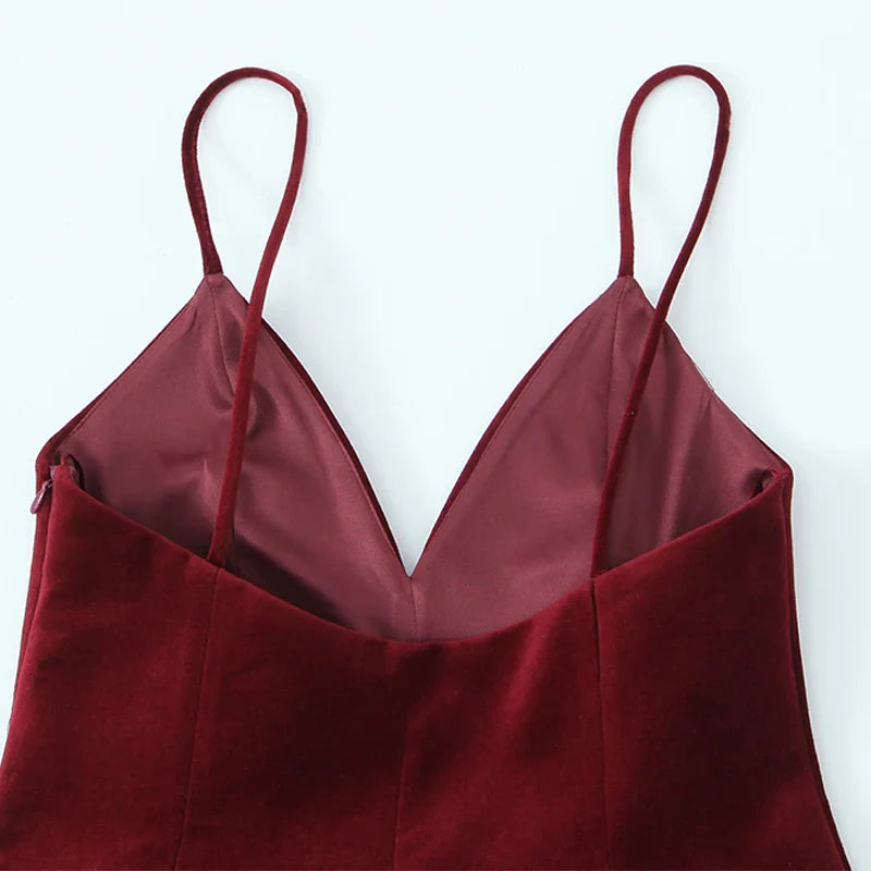 Open Back Velvet Mini Dress - Clart