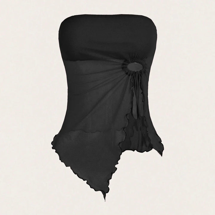Strapless Mesh Top with Hoop Detail - Tate