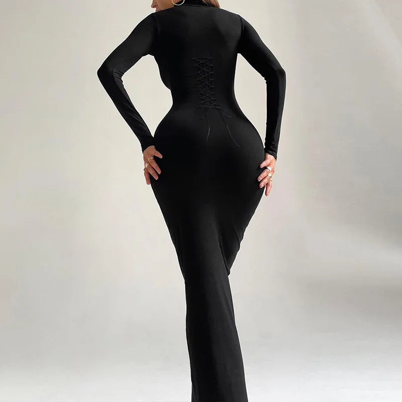 Shaping Maxi Dress with Back Tie for Waist Fit - Madeleine