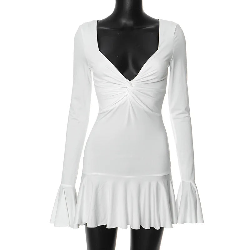 Mini Dress with Ruffle and Bell Sleeves - Doria