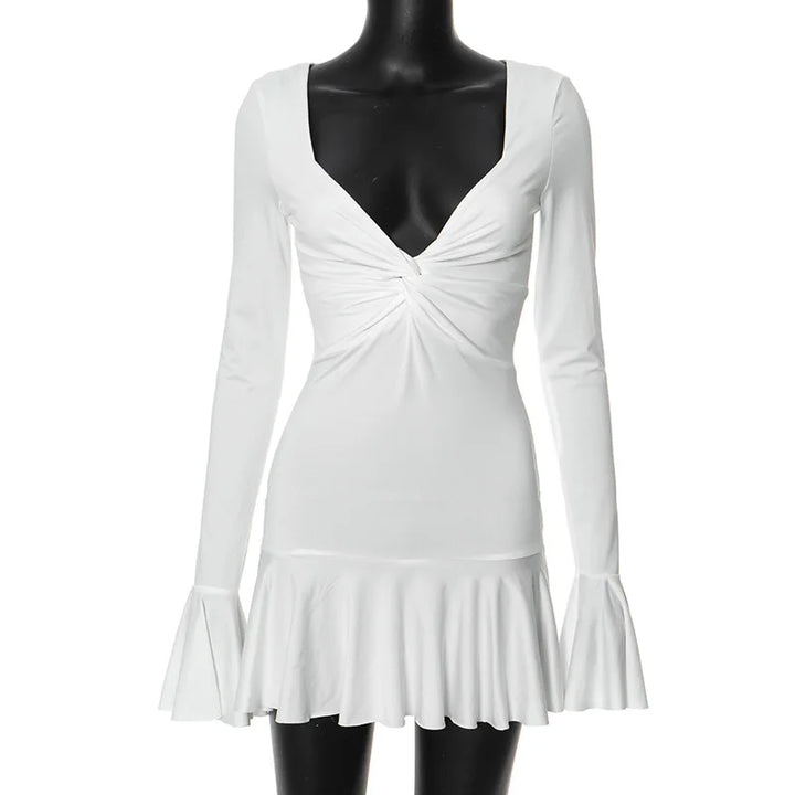 Mini Dress with Ruffle and Bell Sleeves - Doria