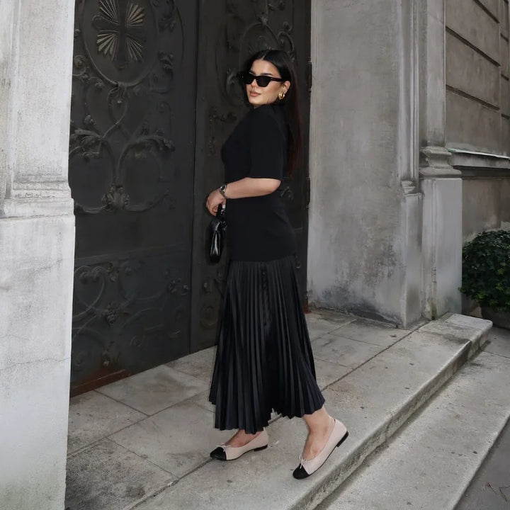 Maxi dress with pleated design - Nahora