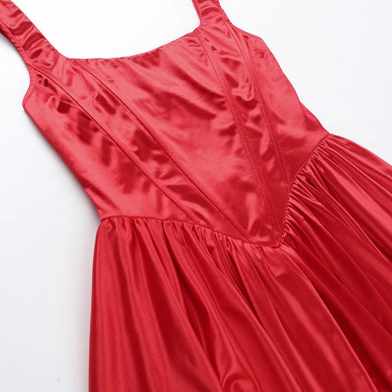 Balloon Cut Satin Mini Dress - Shandy