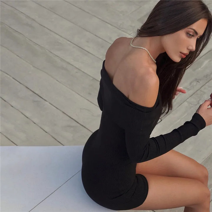 Knitted Off-Shoulder One-Piece Suit - Mai