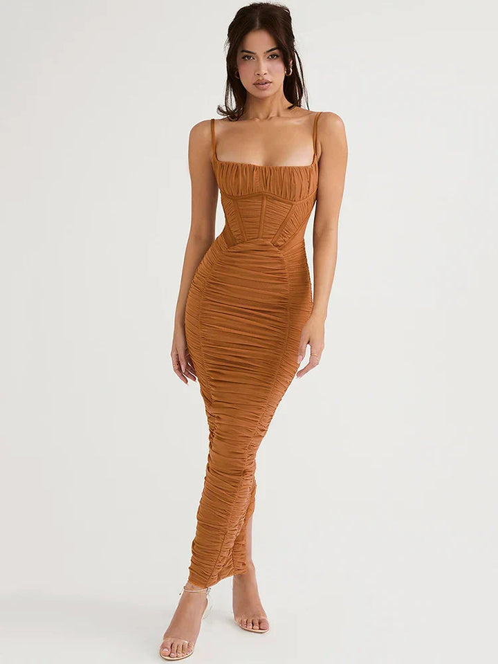 Fitted ruched maxi dress - Noya Lee