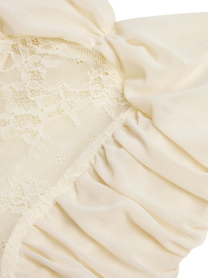 Chiffon maxi dress with lace decoration - Ariana