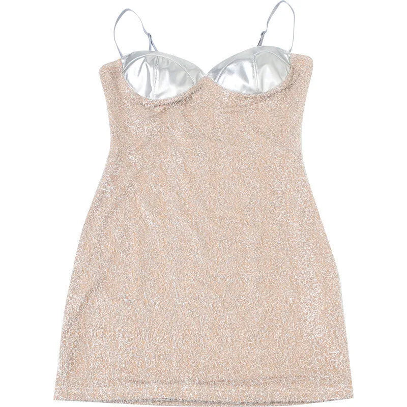 Fitted Mini Dress with Sequins - Pixie