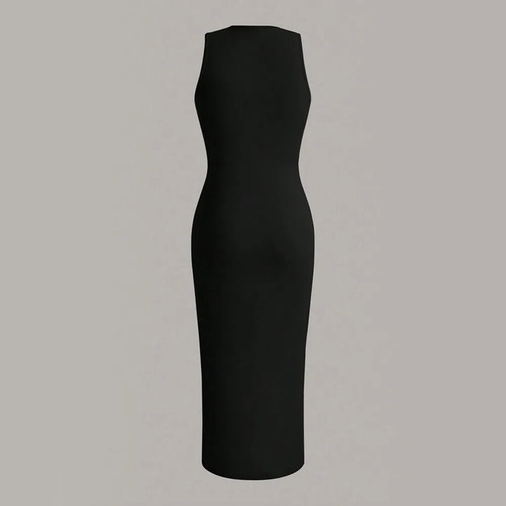 Fitted midi dress with shaping fabric - Novah