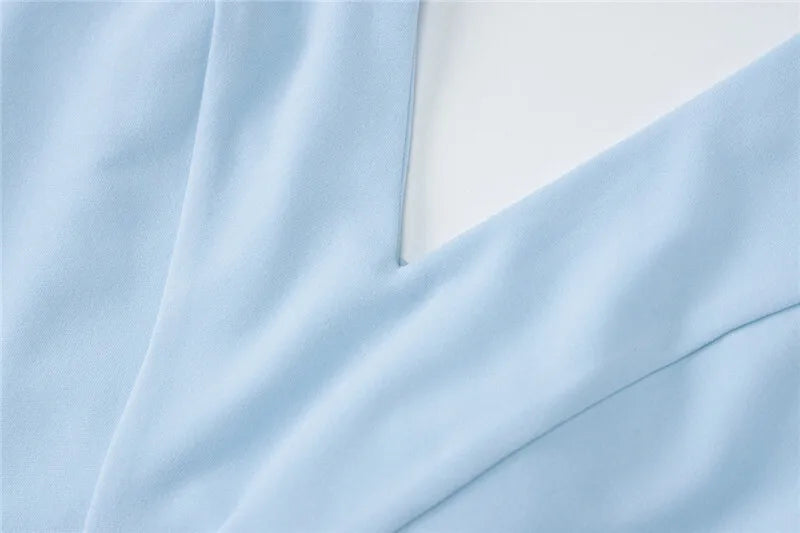Open Back Maxi Dress - Light Blue