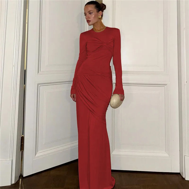 Maxi Dress with Pleats Design - Passy
