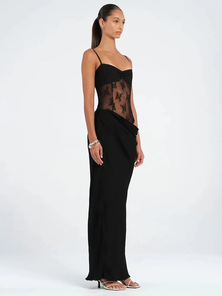 Maxi dress with lace decoration - Sherry