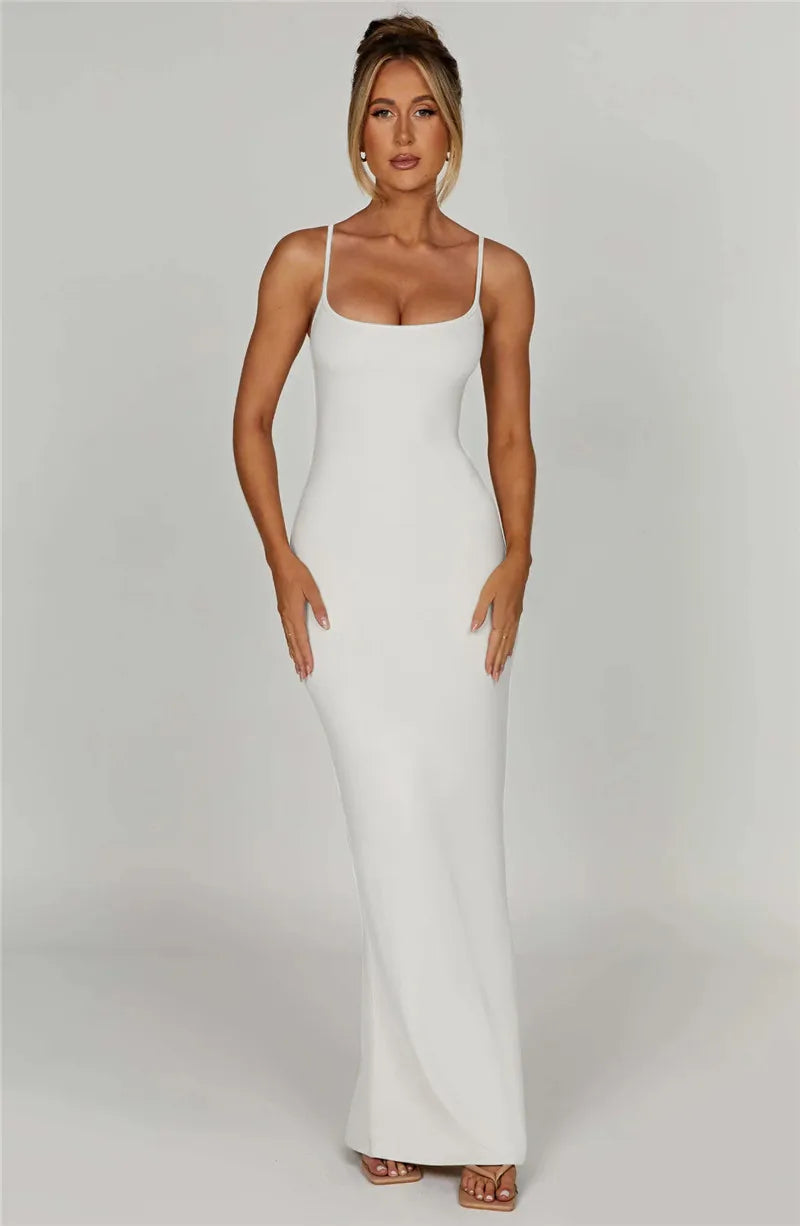 Fitted maxi dress with shaping fabric - Jordi