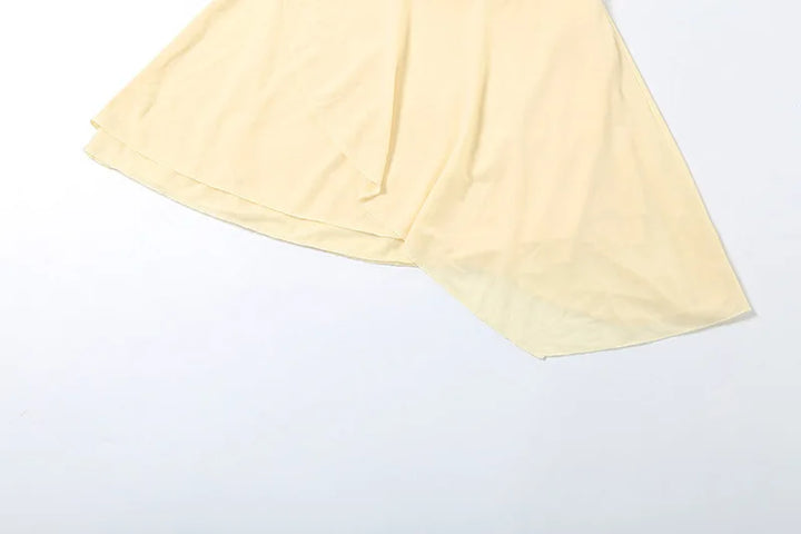 Ruffled Chiffon Mini Dress with Draped Collar and Open Back - Juliana