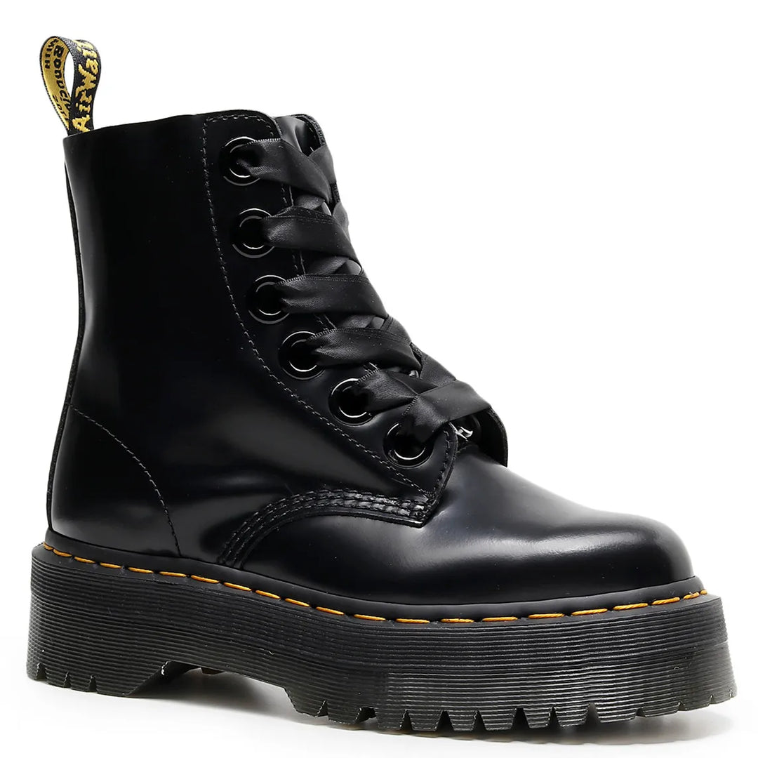 Leather boots with satin laces - Winnie