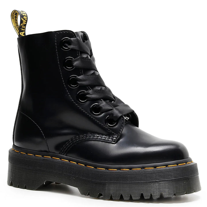 Leather boots with satin laces - Winnie