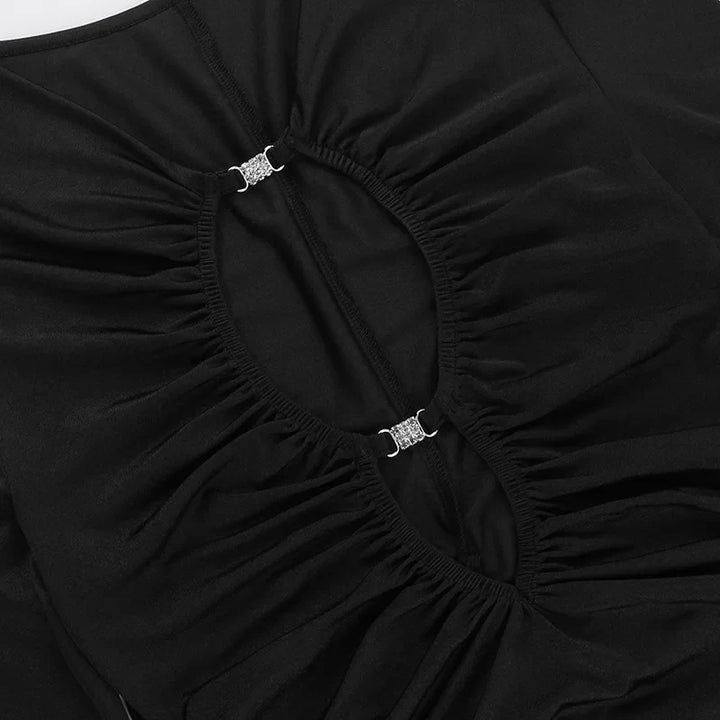 Fitted mini dress with cutouts and studded buckle design - Mace