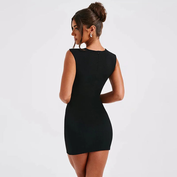 Basic Fitted Mini Dress with Shaping Fabric - Maddie