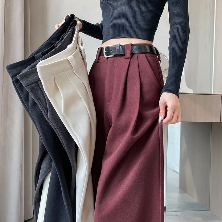 High-waisted tailored pants loose fit