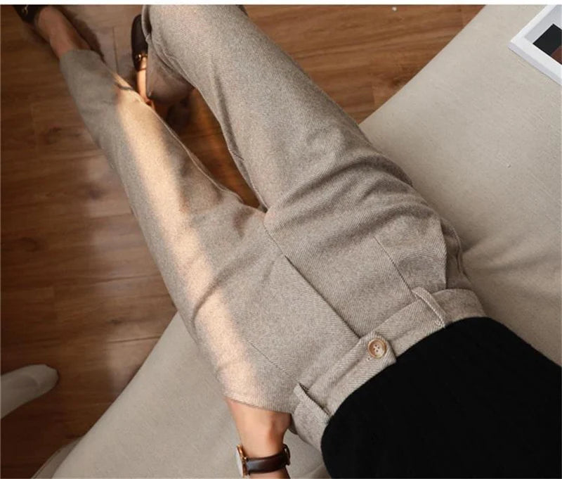 Wool pencil pants