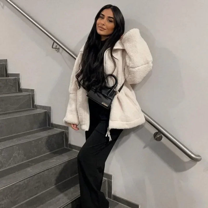 Furry Wool Jacket - Snow