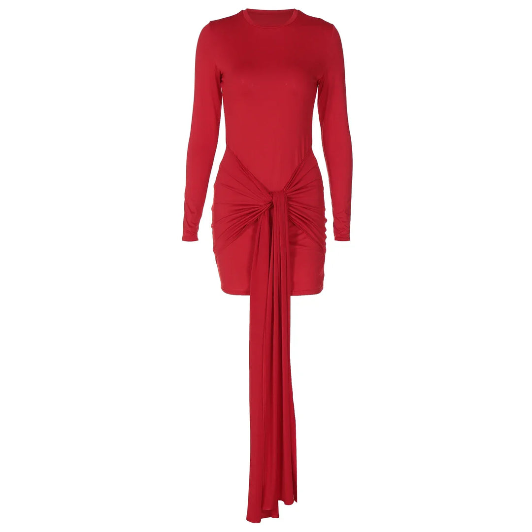 Mini dress with tie design and ruffles - Orna