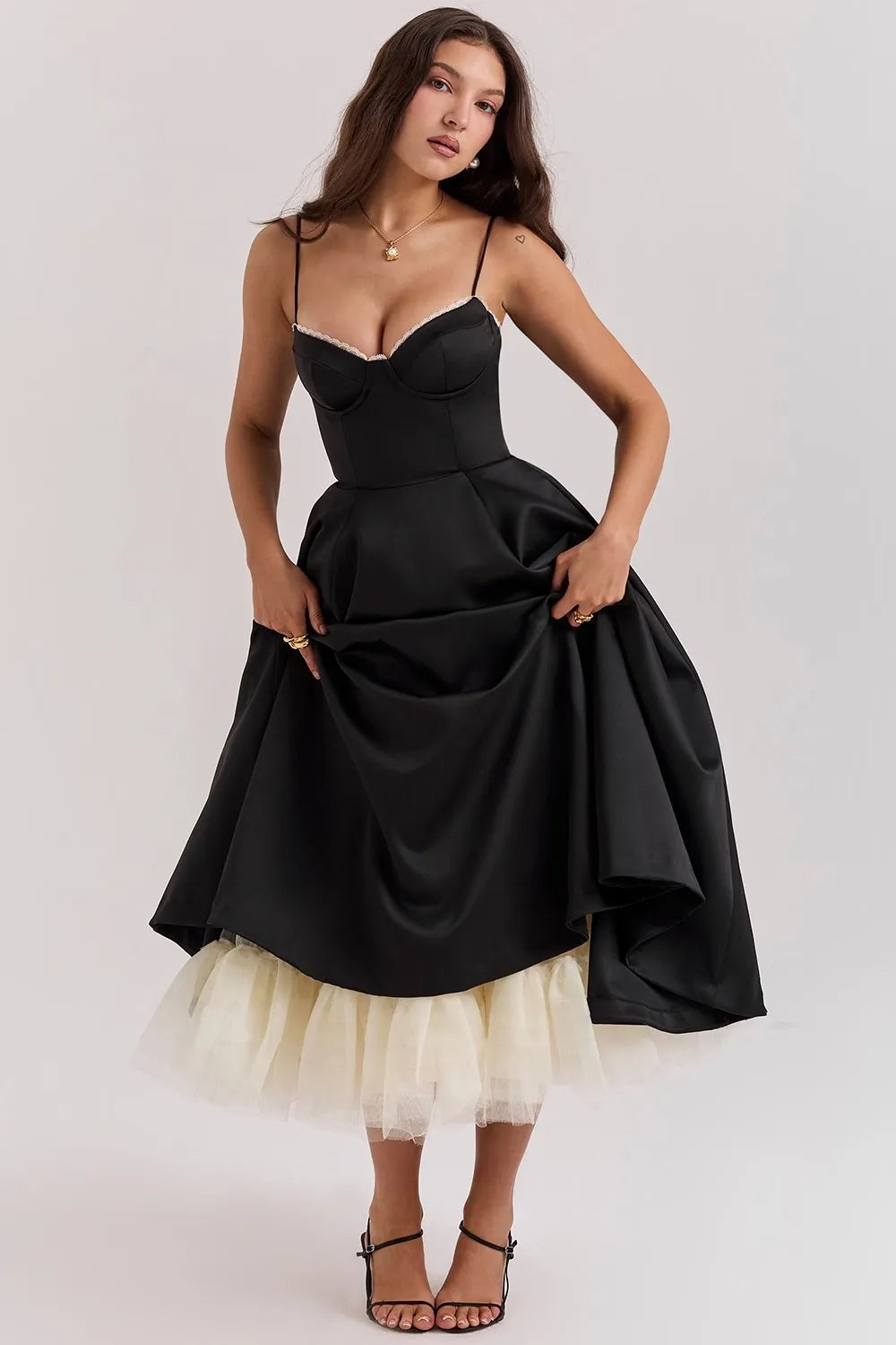 Midi Satin Dress - Adela