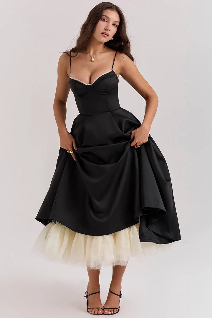 Midi Satin Dress - Adela