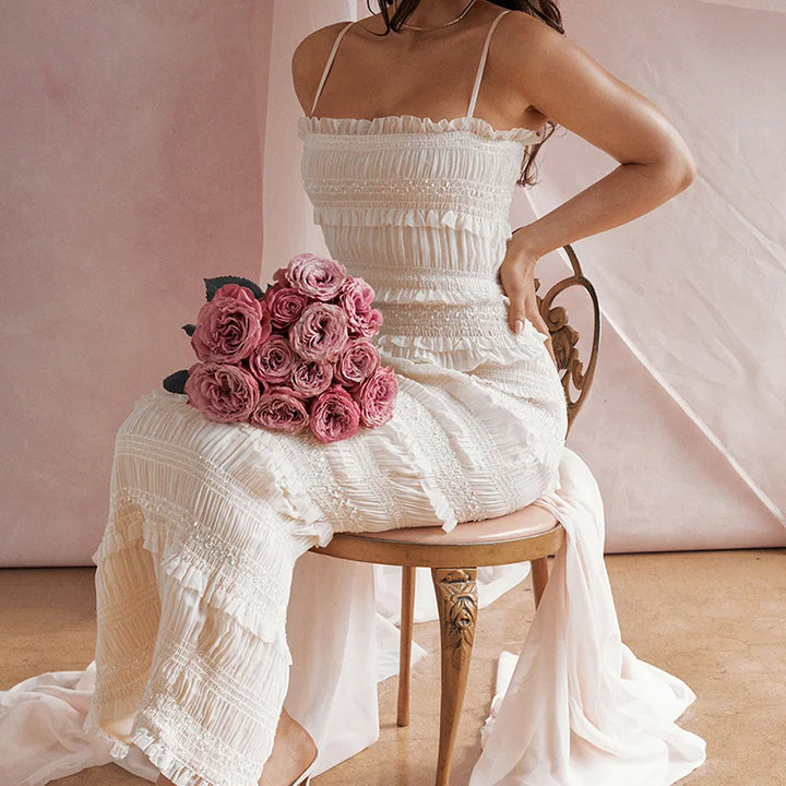 Maxi Dress with Tiered Ruffles and Chiffon - Shira