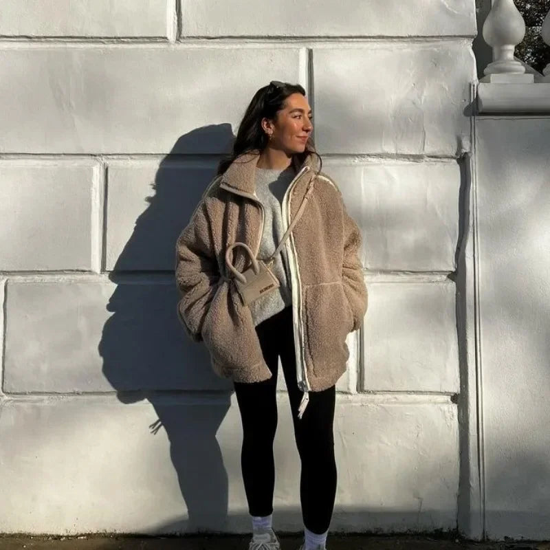 Furry Wool Jacket - Snow