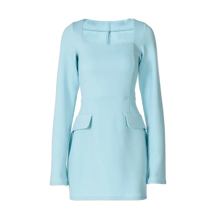 Tailored A-line mini dress with back tie waist and pocket detail - Yar