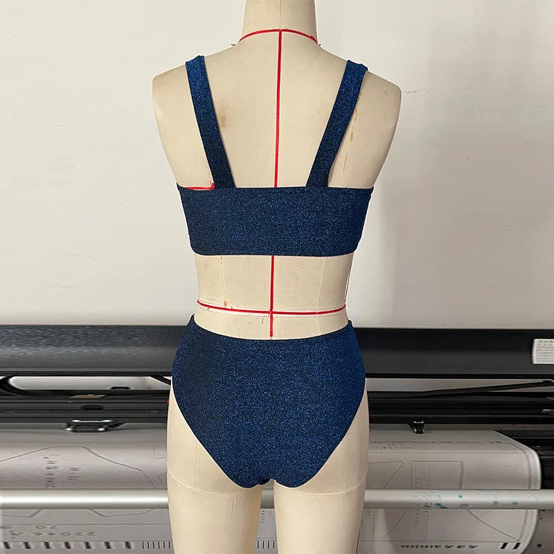 Glitter Bikini with High-Waist Bottom - Shirley