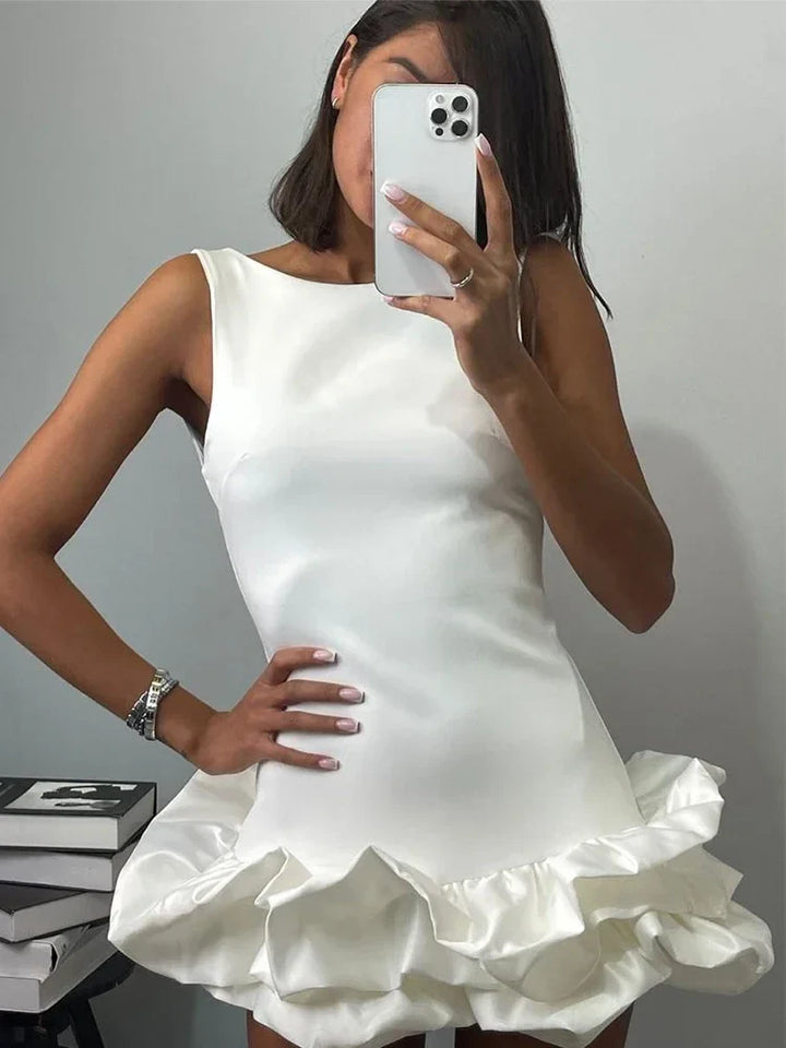 Mini Dress with Whipped Cream Design - Rosalie