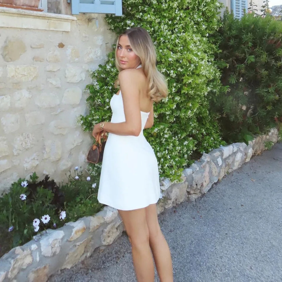 A-Line Mini Dress with Open Back - Naomi