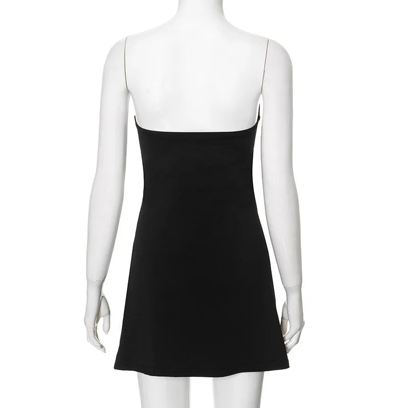Strapless Mini Dress with Gold Shell Decoration - Shonit